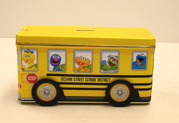 Sesame Bus Bank Tin Party Favor-